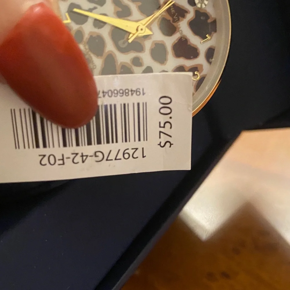 Adrienne Vittadini Elegant Black and Gold Watch - Picture 5 of 5